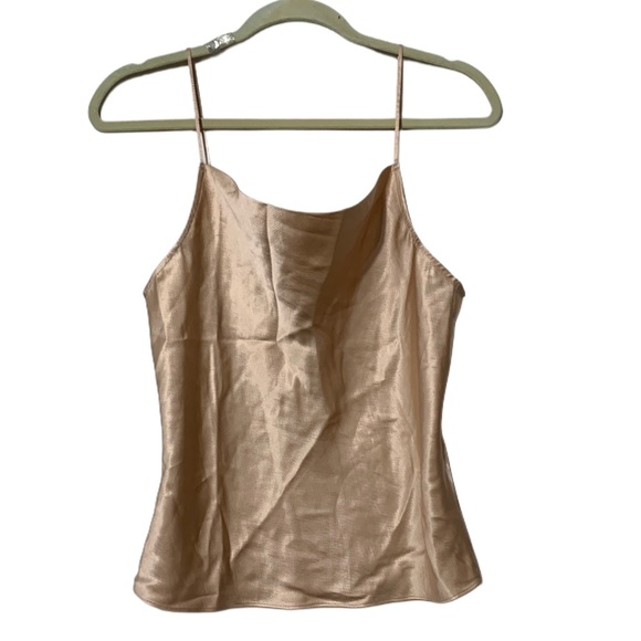 Fleur du Mal Tops - Fleur du Mal Champagne Silk Tank Top